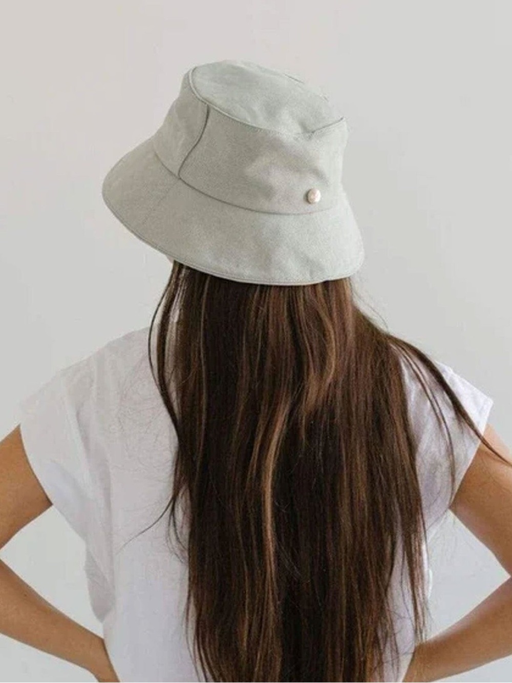 Gigi Pip “Rylee” Light Sage Canvas Bucket Hat NWT XS/55
